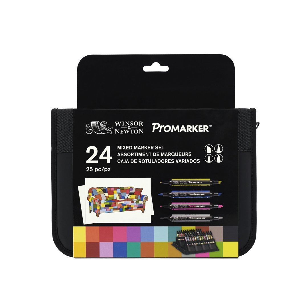 סט של 24 מרקרים מקצועיים לאיור בנרתיק Promarker Wallet set