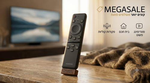 שלט חכם סולארי Samsung Smart Remote – טעינה סולארית, חיבור Type-C, שליטה קולית וכפתורי ייעודיים לסטרימינג