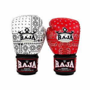 כפפות אגרוף RAJA סדרת BANDANA אדום ולבן