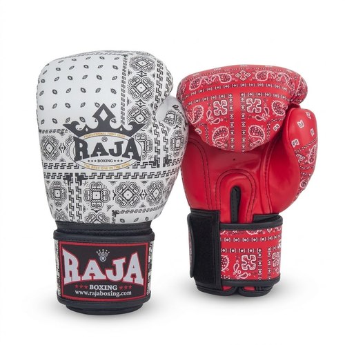כפפות אגרוף RAJA סדרת BANDANA אדום ולבן