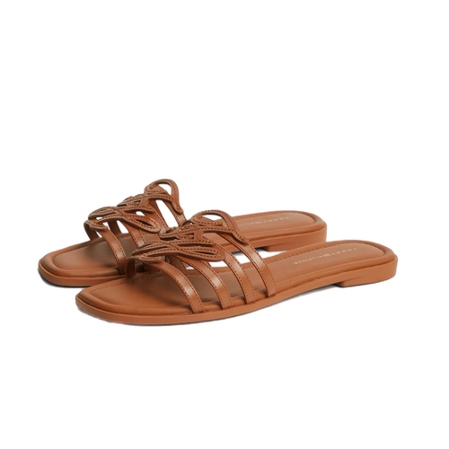 כפכף TOMMY JEANS מידות 36-40 לנשים בגוון קוניאק עם רצועות