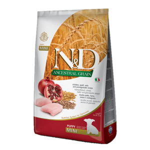 N&D אנסט עוף מופחת דגנים גור מיני 7 קילוגרם