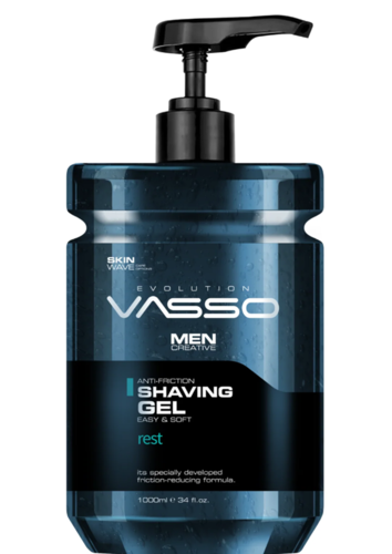 ג׳ל גילוח שקוף ללא קצף Rest בנפח 1 ליטר VASSO