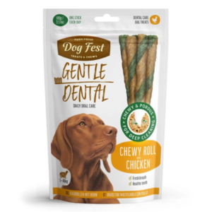 דוג פסט חטיף דנטלי גליל בטעם עוף 100 גרם | Dog Fest Dental Chicken Flavor Rolls 100g
