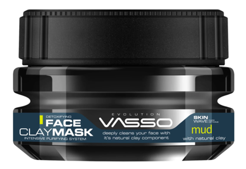 מסכת חול טבעית לפנים VASSO Mud Face Clay Mask ‏250 מ״ל