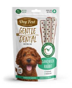 דוג פסט חטיף דנטלי סנדוויץ ארנב 90 גרם | Dog Fest Dental Rabbit Sandwich 90g