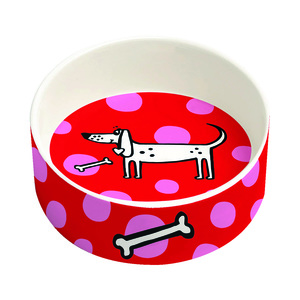 קערת אוכל ומים לחיות מחמד  20 ס"מ DOG APPROVED RED PET BOWL