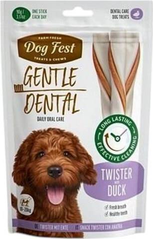 דוג פסט חטיף דנטלי סנדוויץ בטעם ברווז 90 גרם | Dog Fest Dental Duck Flavor Sandwich 90g