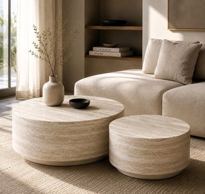 סט 2 שולחנות  דמוי טרוונטין
