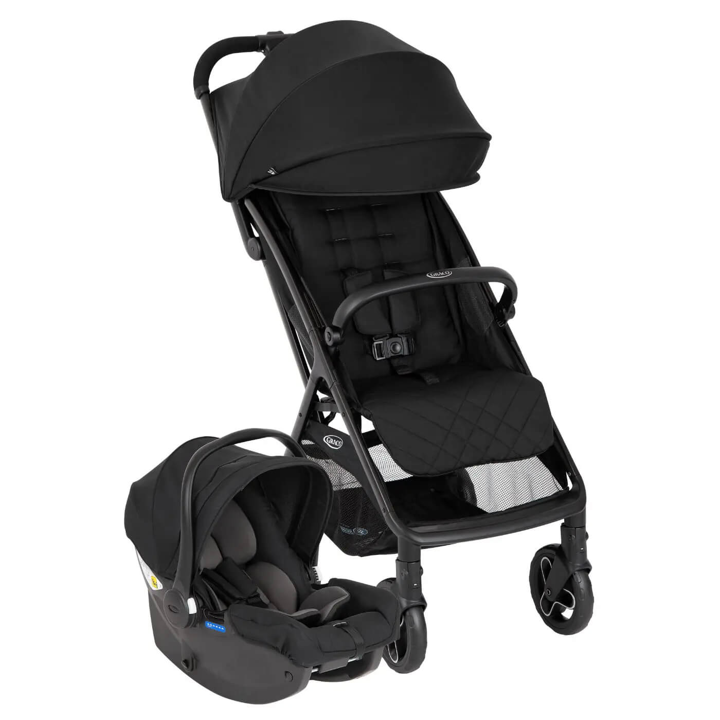עגלת תינוק קלה עם קיפול אוטומטי וסלקל Myavo™ Travel System שחור Graco Midnight 
