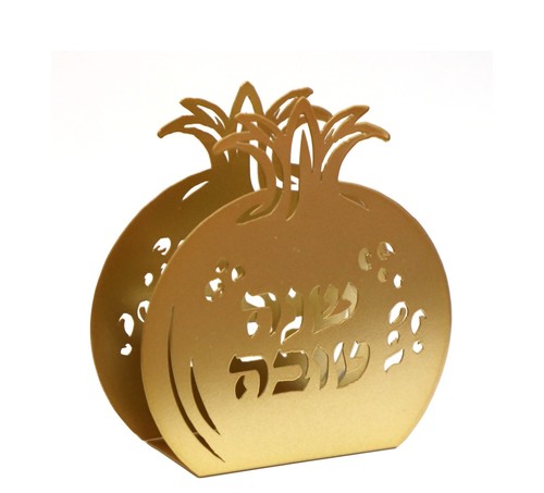 מעמד מפיות מתכת בצורת רימון - זהב 