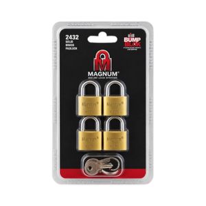 מארז 4 מנעולי תלייה מפליז מלא Magnum דגם 2432 – כולל שני מפתחות