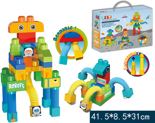 קוביות הרכבה 60 חלקים בקופסה Espanioli Toys