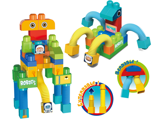 קוביות הרכבה 60 חלקים בקופסה Espanioli Toys