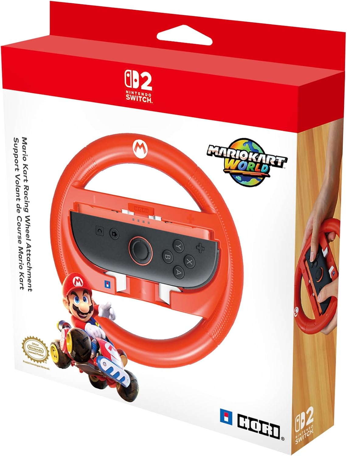 הגה מרוצים HORI Mario Kart Racing Wheel Attachment Set for  Nintendo Switch 2 