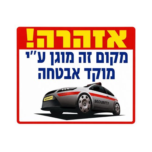 שלט אזהרה מקום מוגן על ידי מצלמות