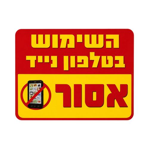 שלט השימוש בטלפון נייד אסור 