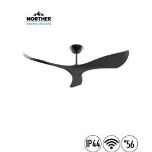 מאוורר תקרה שחור 56" SPAZIO WIFI לפרגולה IP44 כולל שלט NORTHER