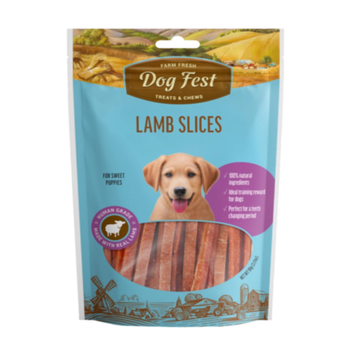 דוג פסט חטיף רצועות כבש לגורים 90 גרם | Dog Fest Puppy Lamb Strips 90g