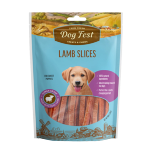 דוג פסט חטיף רצועות כבש לגורים 90 גרם | Dog Fest Puppy Lamb Strips 90g