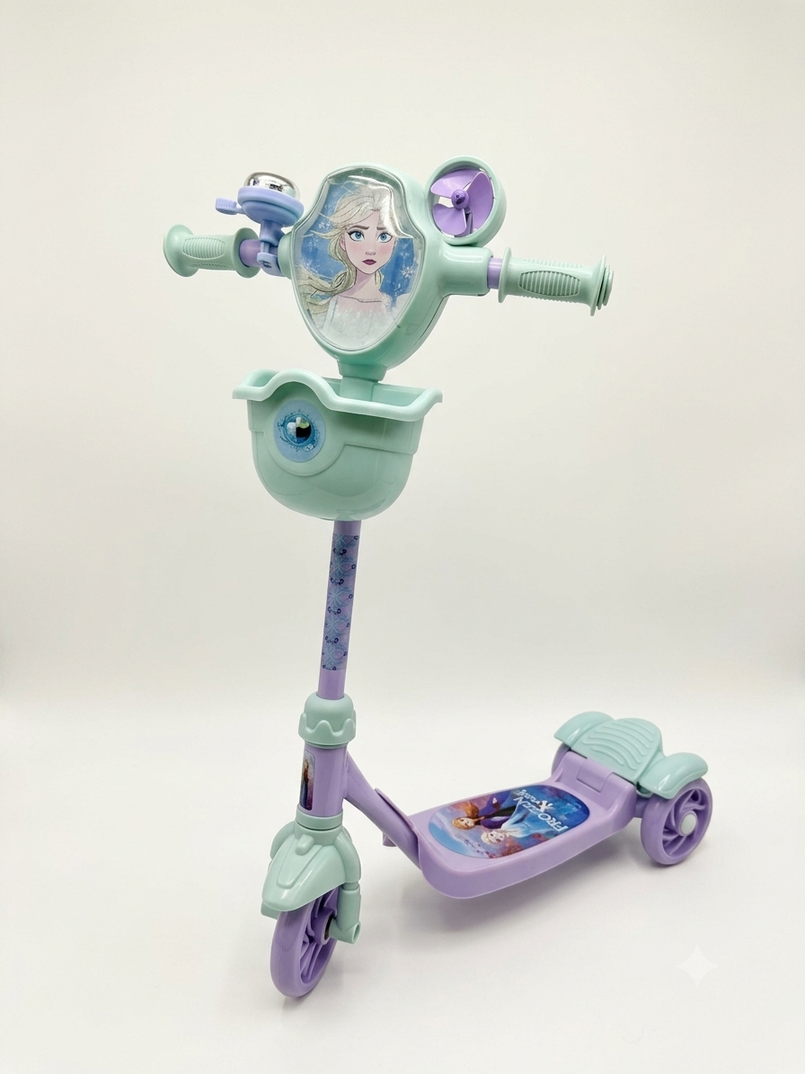 קורקינט 3 גלגלים פרוזן עם סלסלה, פעמון ומאוורר OFAN Deals
