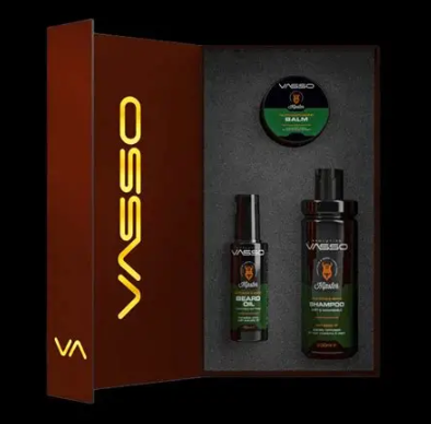 ערכת טיפוח פרימיום לזקן ולשפם Mustache & Beard Set VASSO