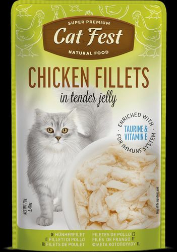 פאוץ פילה עוף בג'לי לחתולים CatFest 70 גרם — חנות חיות חיות בעיר ויצמן 8 רחובות
