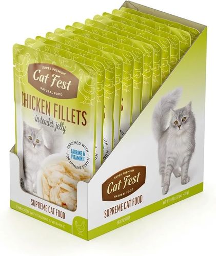 פאוץ פילה עוף בג'לי לחתולים CatFest 70 גרם — חנות חיות חיות בעיר ויצמן 8 רחובות