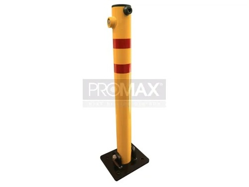 עמוד חניה עגול - קוטר 70 ממ גובה 61 סמ מתקפל נעילת צלינדר עליונה