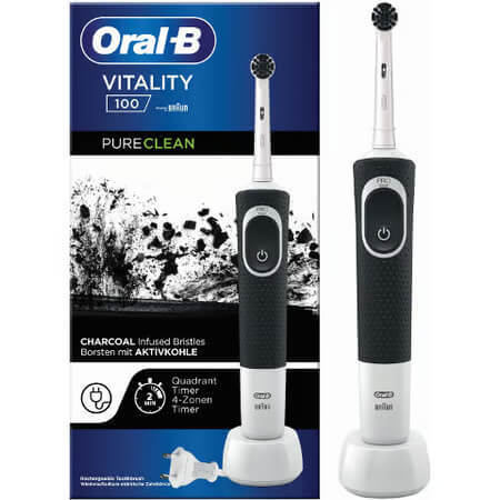 מברשת שיניים חשמלית נטענת Vitality 100 עם סיבי פחם Oral-B