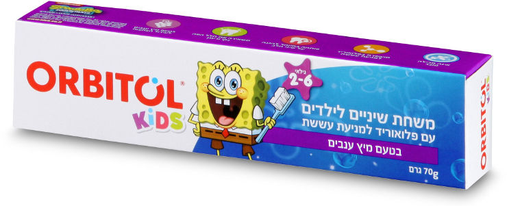 משחת שיניים לילדים עם פלואוריד 70 גרם Orbitol