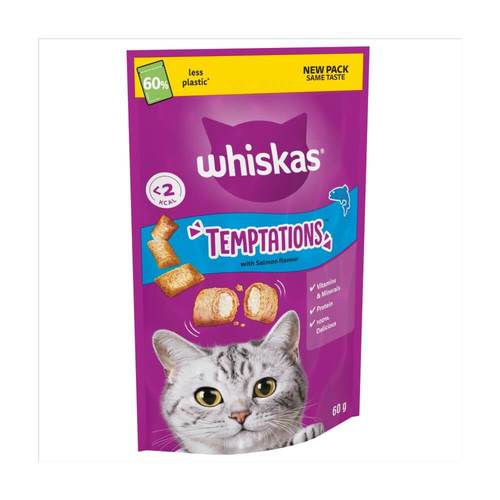 וויסקס טמפטיישן סלמון 60 גרם - Whiskas Temptations