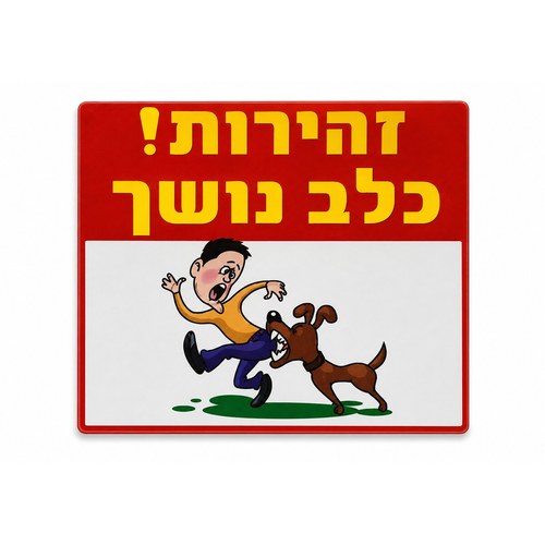 שלט זהירות כלב נושך