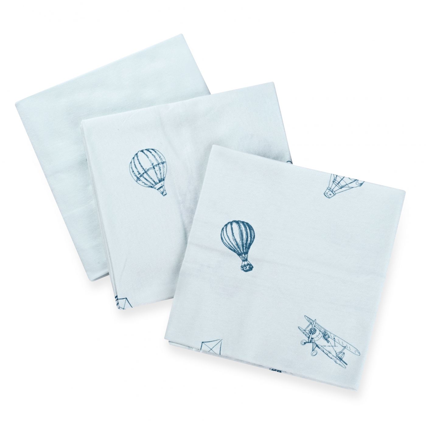 שלישיית חיתולי טריקו 70×70 ס"מ Laura Hot Air Balloon 