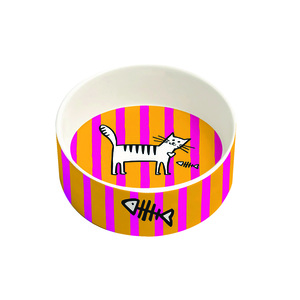 קערת אוכל ומים לחיות מחמד קוטר 14 ס"מ -IMPRESS THE CAT ORANGE  PET BOWL 