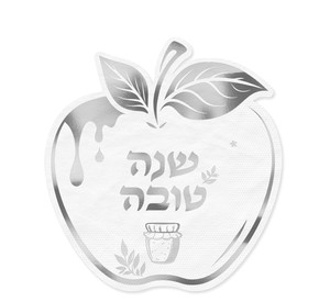 מפית בחיתוך תפוח - כסף 12יחידות 