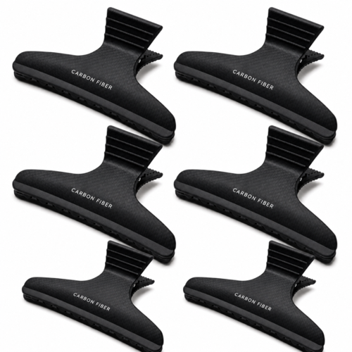 מארז 6 יחידת קליפסים מקצועיים לשיער Carbon Fibre דגם CH-86959