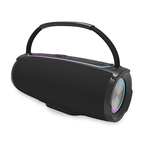 רמקול בלוטוס נייד כולל תאורת RGB | דגם TECHNO | צבע שחור 