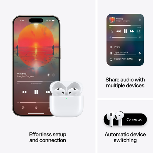 אוזניות אלחוטיות Apple AirPods 4 True Wireless - יבואן רשמי