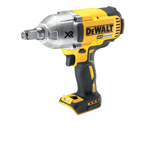 מפתח רטיטה נטען DEWALT DCF899HN 18V XR גוף בלבד - גוף צהוב שחור עם כיכר 1/2 אינץ' וטבעת החזקה Hog Ring לפתיחת אומים חלודים