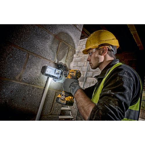 מברגה ומקדחה רוטטת נטענת DEWALT DCD796P2 18V XR - גוף צהוב שחור עם תפסן 13 מ