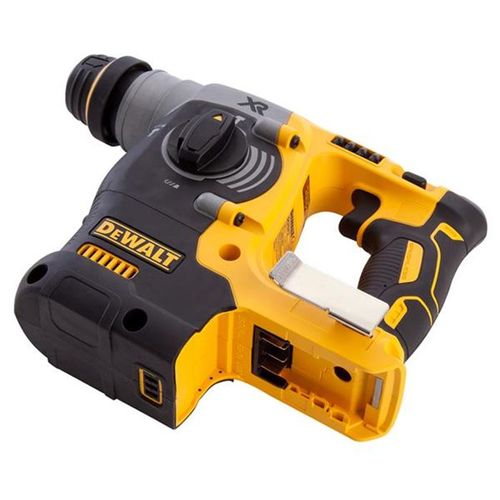 פטישון נטען DEWALT DCH273P2 18V XR - גוף L צהוב שחור עם תפסן SDS-Plus, ידית צד, שתי סוללות 5 אמפר ומזוודת נשיאה