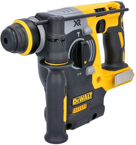 פטישון נטען DEWALT DCH273N 18V XR גוף בלבד - גוף צהוב שחור עם תפסן SDS-Plus, ידית צד ומגביל עומק לקידוח בבטון