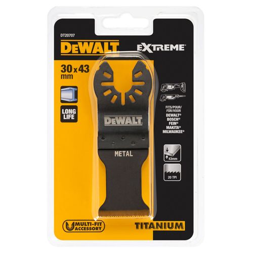 להב ישר טיטניום DEWALT DT20707 למולטיטול תנודתי - להב ברוחב 30 מ
