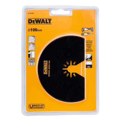 להב חצי עגול מסולסל DEWALT DT20708 למולטיטול תנודתי - להב ברוחב 100 מ