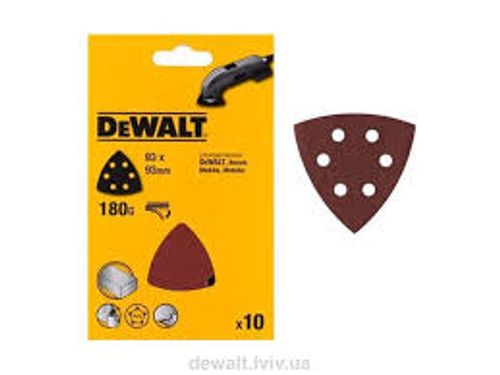 ניירות לטש משולשים DEWALT DT3095 גרעין 240 - סט 10 יחידות 93x93 מ
