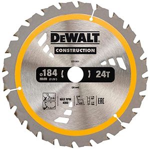 להב מסור עגול לעץ 184 מ"מ 24 שיניים - DEWALT DT1951 Construction