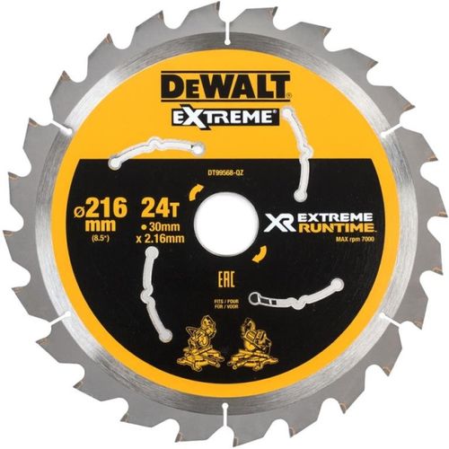 להב מסור עגול לעץ DEWALT DT99568 EXTREME Runtime - קוטר 216 מ