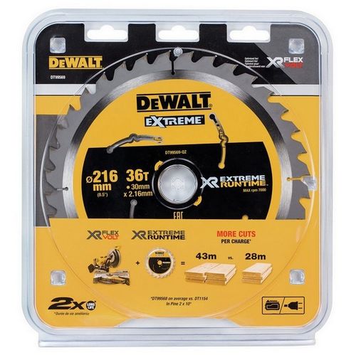 להב מסור עגול לעץ DEWALT DT99569 EXTREME Runtime - קוטר 216 מ