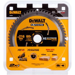 להב מסור עגול לעץ 216 מ"מ 60 שיניים - DEWALT DT99570 EXTREME Runtime